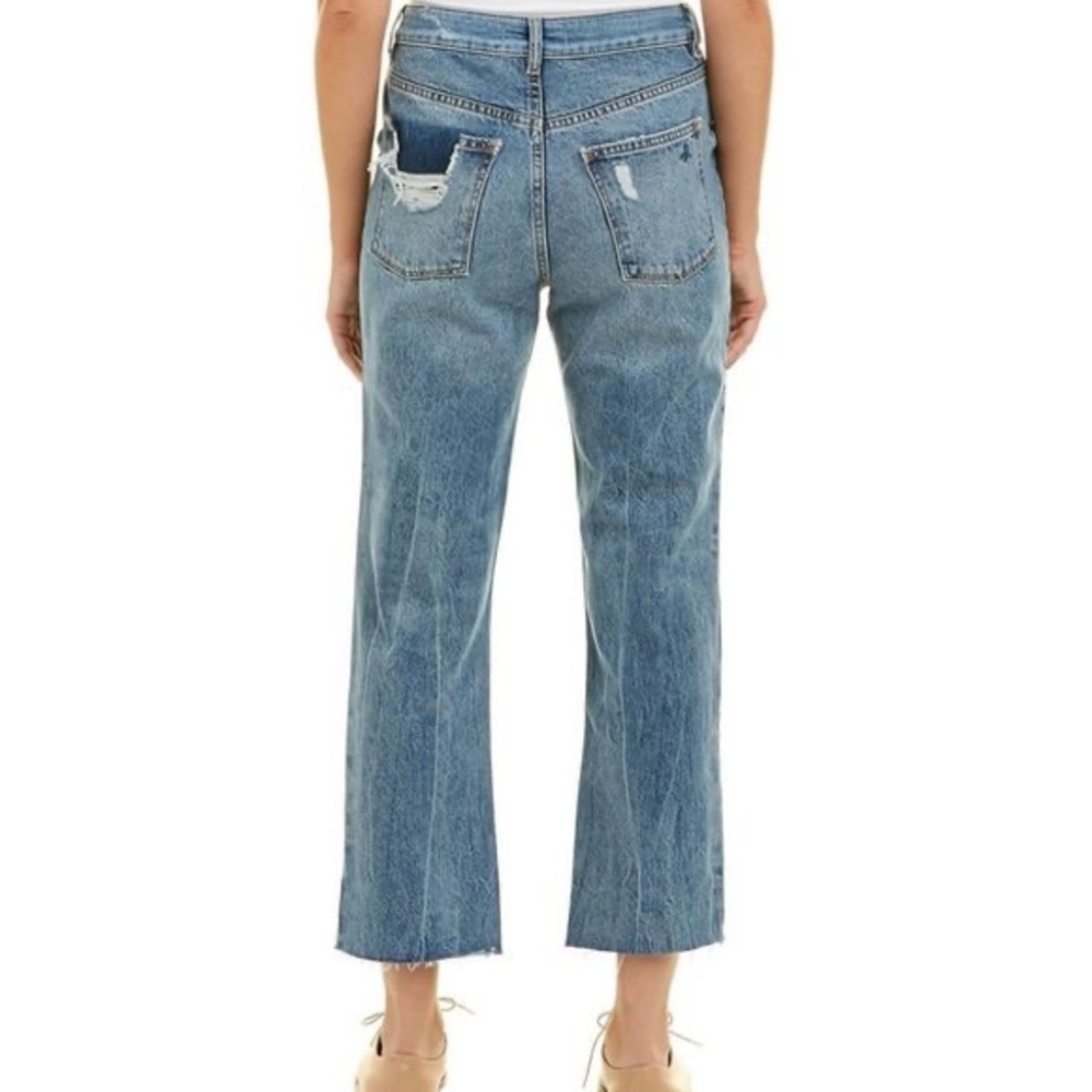 DL1961 Jerry High Rise Vintage Straight Distressed Cropped Jeans in El Paso Wash